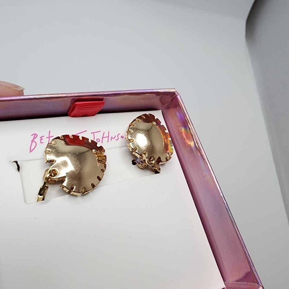 Betsey Johnson Heart Drop Earrings - Picture 3 of 3